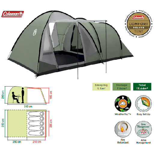 Coleman Waterfall 5 Tent with FREE Coleman Tent Carpet 