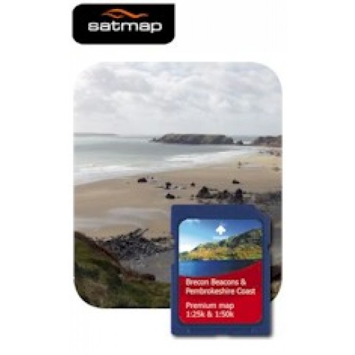 Satmap Brecon Beacons & Pembroke Coast 1:25k & 1:50k Map Card