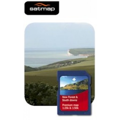 Satmap New Forest & South Downs 1:25k & 1:50k Map Card