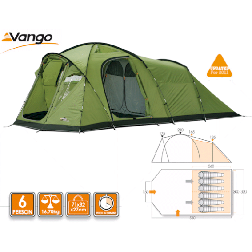 Vango Orchy 600 Family Tunnel-Dome Tent - 2011 Model