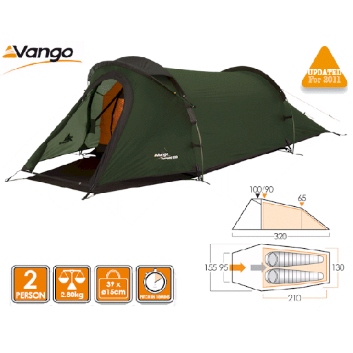 Vango Tempest 200 Mountain Tunnel Tent - 2011 Model
