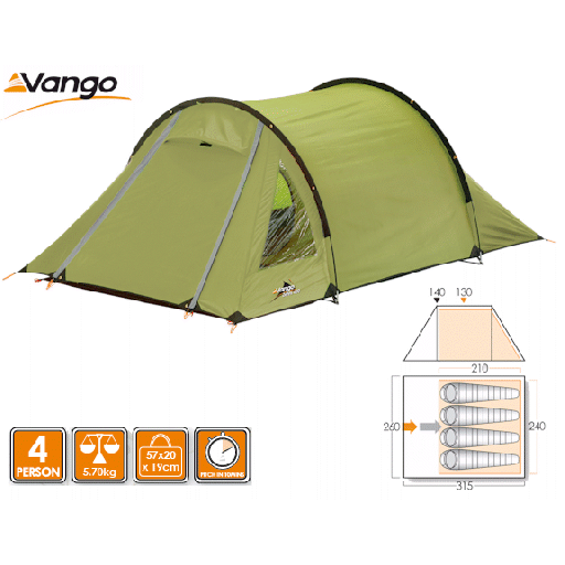 Vango Zetes 400 Tunnel Tent - 2011 Model