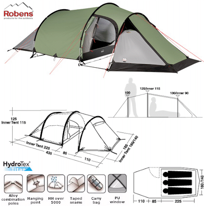Robens Light Dreamer Tunnel Tent - 2010 for £170.00